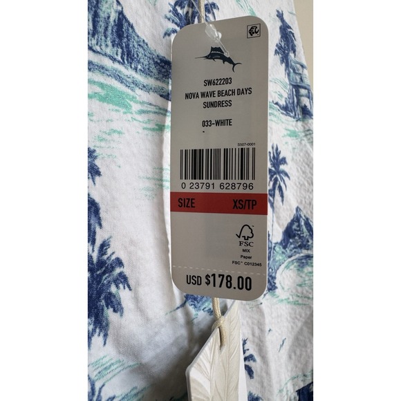 Tommy Bahama Nova Wave Beach Days Dress XS/TP Seersucker Cotton Vacation $178 - Picture 11 of 16